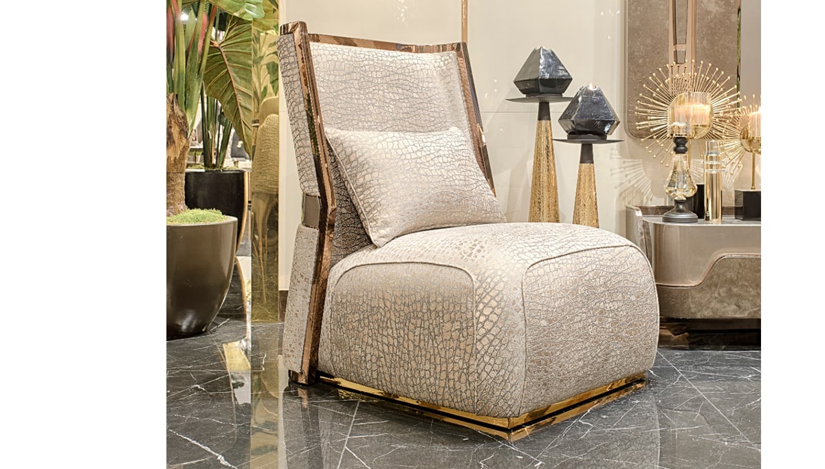 Diamond Collection Modern Luxury Special Design Bergere Armchair