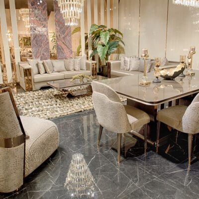 Diamond Luxury Dining Room Dining Table, Couch and Chair