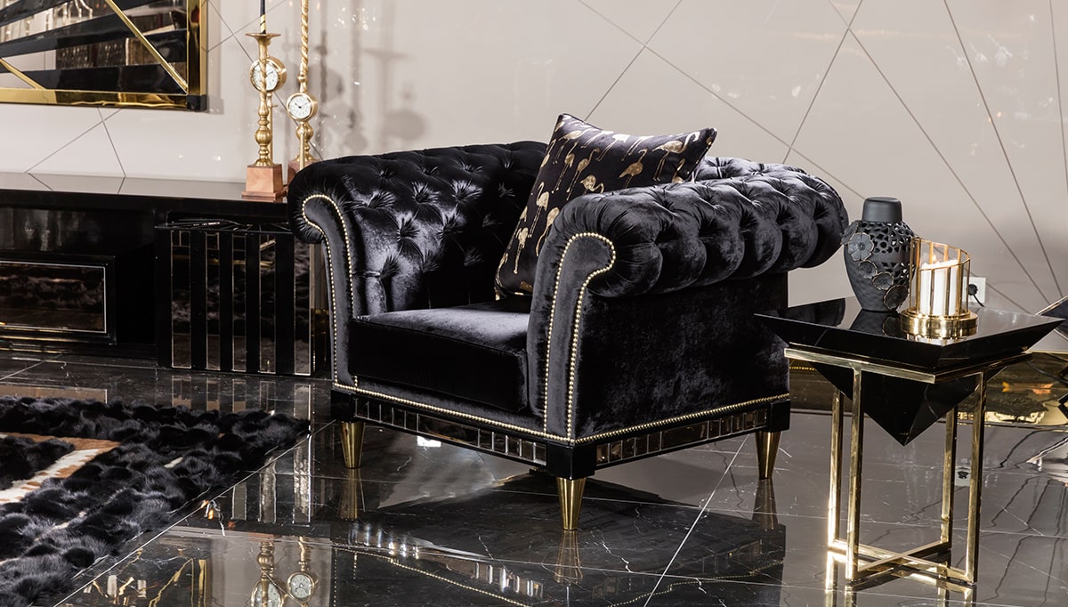 Elita Collection Modern Black Armchair