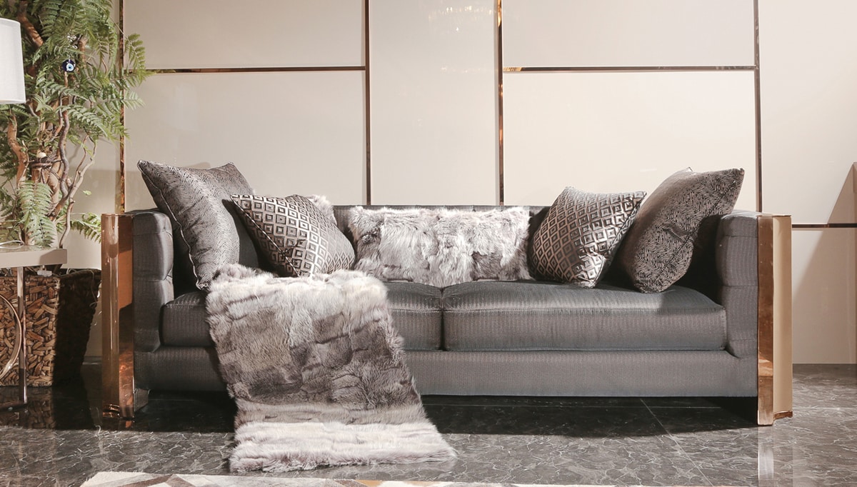 Evora Collection Modern Anthracite Luxury Sofa