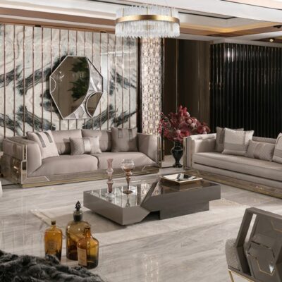 Gustora Collection Luxury Living Room, Couch, Armchair and Coffee Table