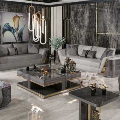 Ikonas Collection Modern Living Room, Sofa, Single Seat and Coffee Table
