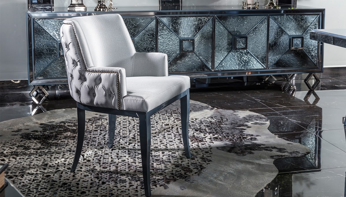 Varnas Collection Modern Luxury Bergere Armchair and Console