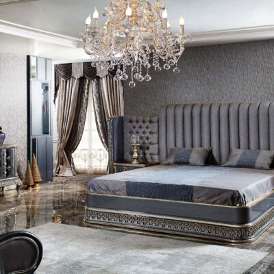 Aydos Collection Luxury Bedroom Bed Dresser and Nightstand