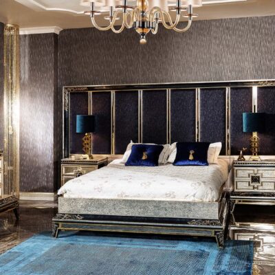 Burgaz Collection Luxury Bedroom Bed Wardrobe Dresser and Nightstand