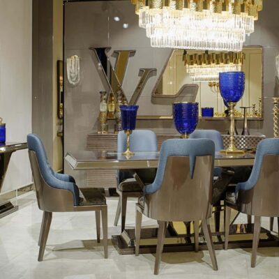 Losena Collection Luxury Dining Room Dining Table Chairs and Console