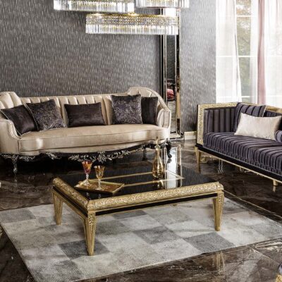 Rodos Collection Luxury Living Room Arm Sofa Armchair and Coffee Table