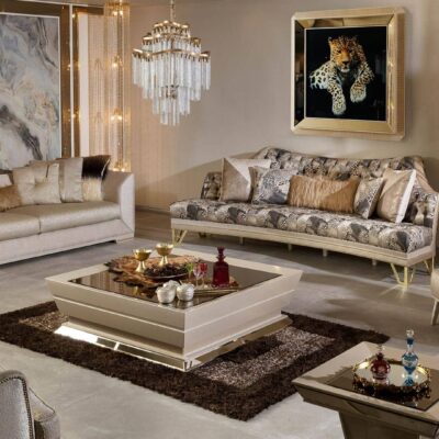 Sewena Collection Luxury Living Room Arm Sofa Armchair and Coffee Table